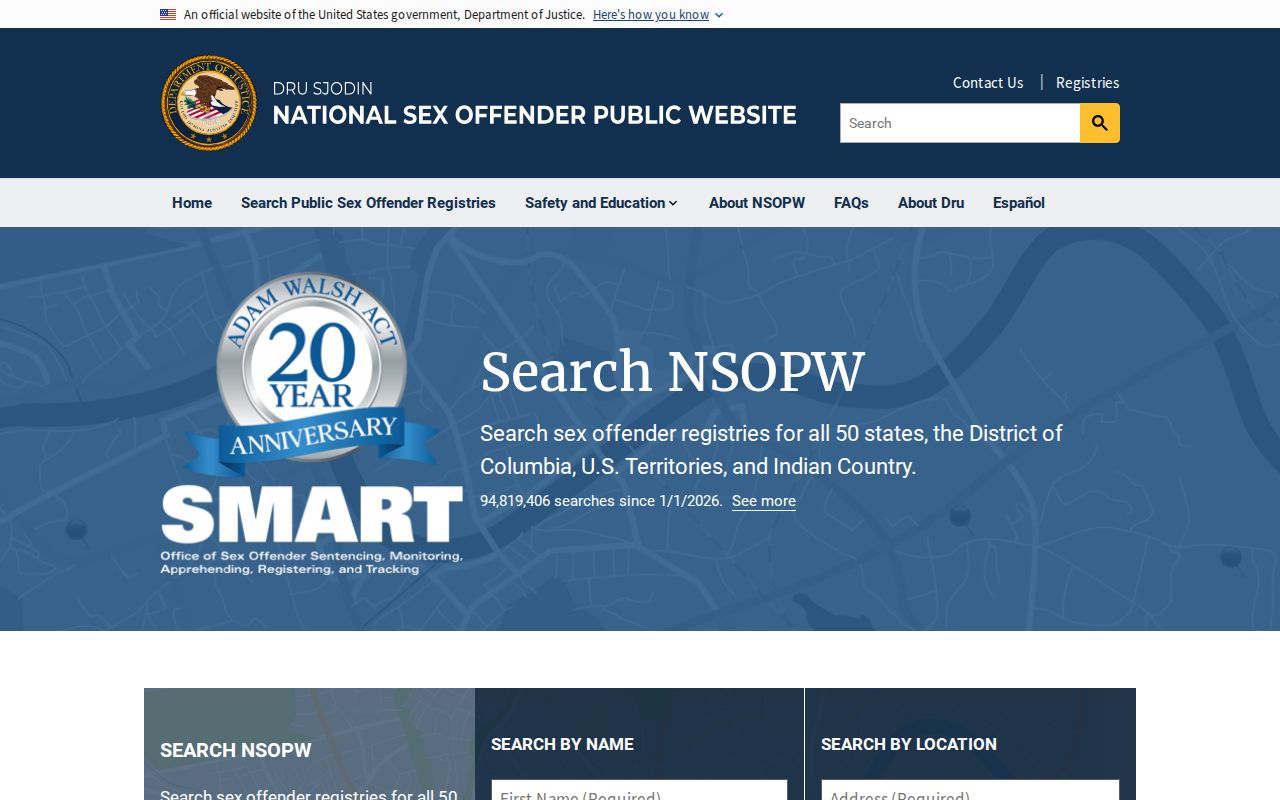 Marinette County sex offender check through the NSOPW national registry