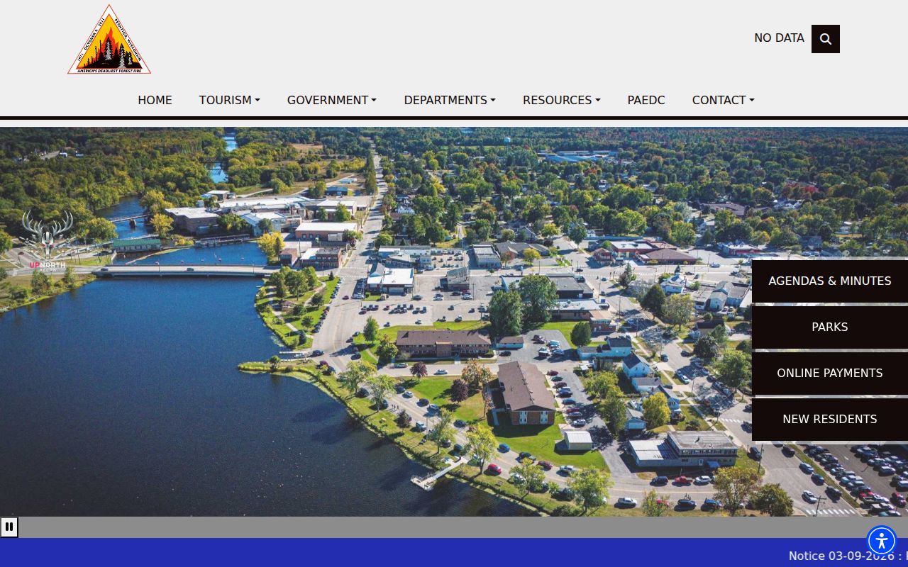 Peshtigo city hall criminal record access location